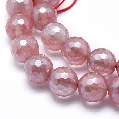 Electroplated Cherry Quartz Glass Beads Strands X-G-O164-04-6mm-1