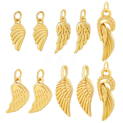 10Pcs 5 Styles Brass Pendants & Charms KK-PH0013-89-1