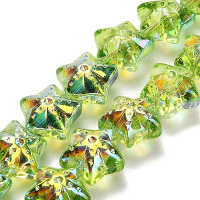 Electroplate Baking Paint Glass Beads Strands EGLA-K061-12A-AB05-1