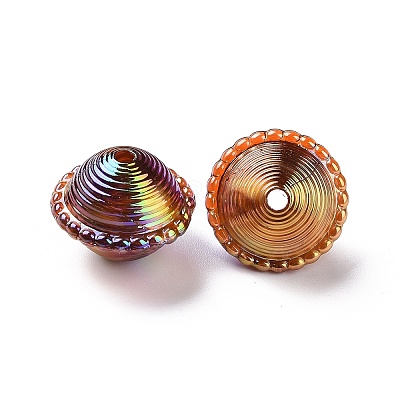 UV Plating Rainbow Iridescent Acrylic Beads PACR-H003-09-1