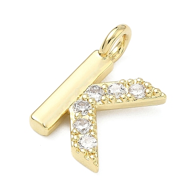 Brass Micro Pave Clear Cubic Zirconia Pendants KK-I476-01G-K-1