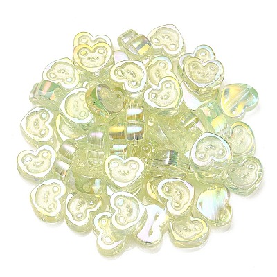 UV Plating Rainbow Iridescent Acrylic Beads OACR-G012-11C-1