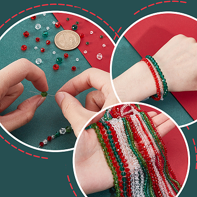 18 Strands 18 Styles Christmas Theme Transparent Glass Beads Strands GLAA-GA0002-21-1