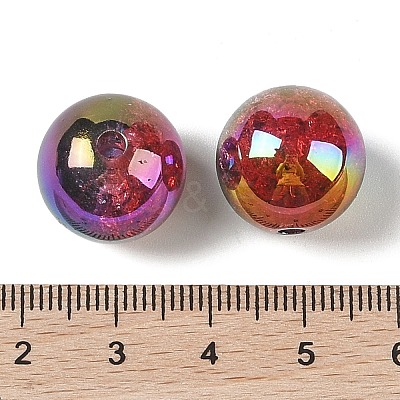 UV Plating Opaque Crackle Two-tone Acrylic Beads X1-MACR-C032-01B-1