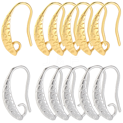 10 Pairs Brass Earring Hooks KK-BBC0027-77C-1