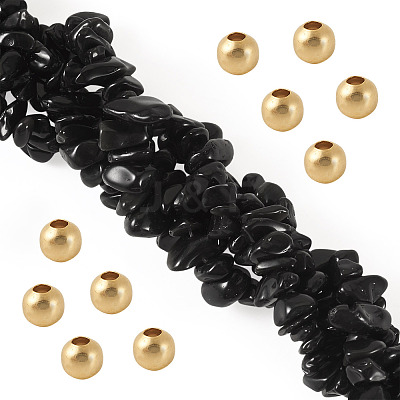 1 Strand Natural Obsidian Chip Beads Strands G-TAD0001-04-1