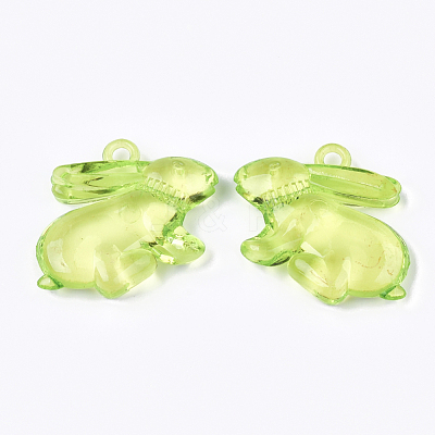 Transparent Acrylic Bunny Pendants TACR-S133-092-1