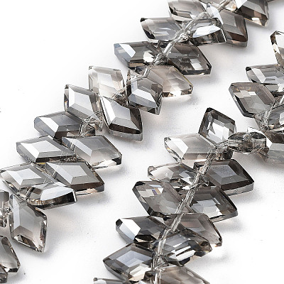 Electroplate Rhombus Glass Beads Strands EGLA-A036-12A-PL03-1