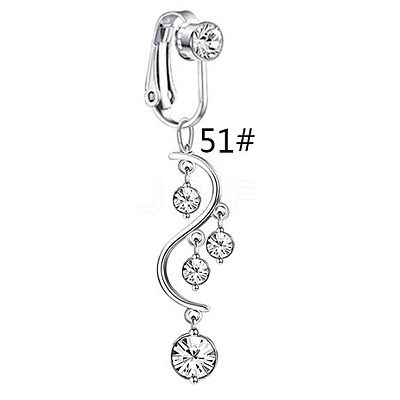 Zinc Alloy Pave Clear Cubic Zirconia Clip on Belly Rings FS-WGD716D-03-1-1