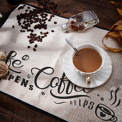 Coffee Theme Cotton and Linen Cup Mats AJEW-WH0201-019-1