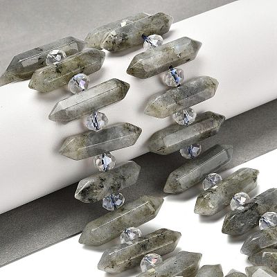 Natural Labradorite Double Terminated Point Beads Strands G-H069-B04-01-1
