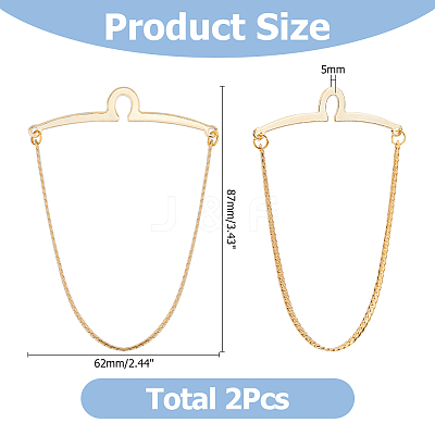 2Pcs 2 Colors Brass Button Attachment Tie Clips AJEW-HS0001-13A-1