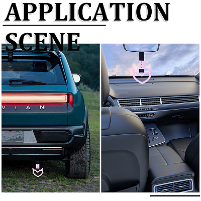 2Pcs ABS Plastic Devil Heart Rear Bumper Warning Handle Ring HJEW-SP0001-51A-1