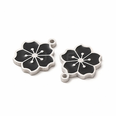 304 Stainless Steel Enamel Charms STAS-F291-06P-01-1