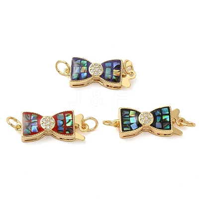 Brass Micro Pave Clear Cubic Zirconia Box Clasps KK-K385-095G-1