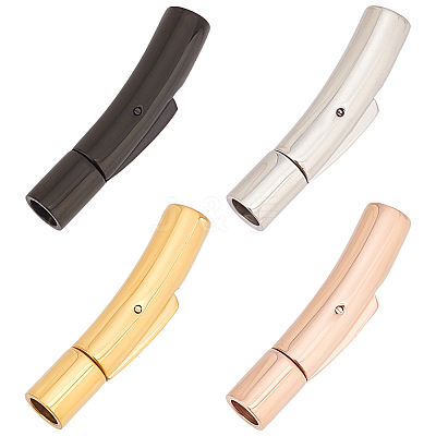 4 Sets 4 Colors 316L Surgical Stainless Steel Bayonet Clasps STAS-OC0001-17B-1