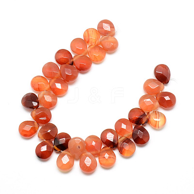 Dyed Natural Red Agate Gemstone Beads Strands G-T006-09-1