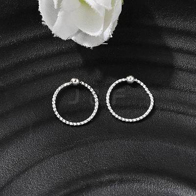 Brass Ball Captive Bead Nose Ring AJEW-G075-01S-02-1