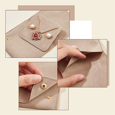 Lint Cloth Jewelry Gift Pouches with Snap Fastener ABAG-WH0045-08A-1