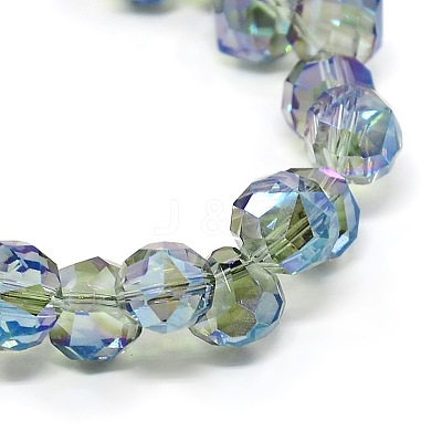 Half Plated Faceted Glass Teardrop Beads X-EGLA-F082-M-1