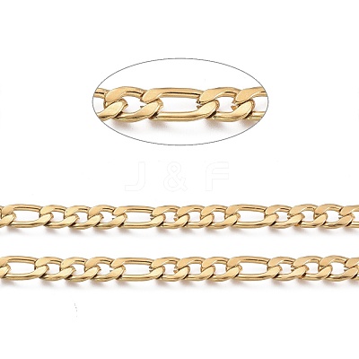 Ion Plating(IP) 304 Stainless Steel Figaro Chains CHS-E007-01G-1