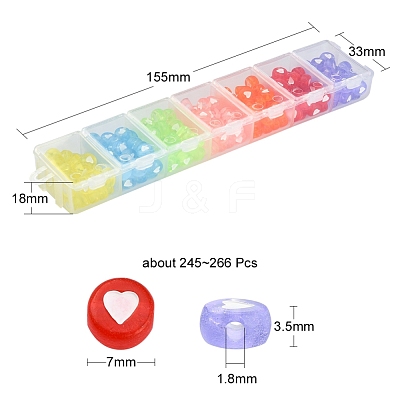 245~266Pcs 7 Colors Transparent Acrylic Beads TACR-YW0001-57-1