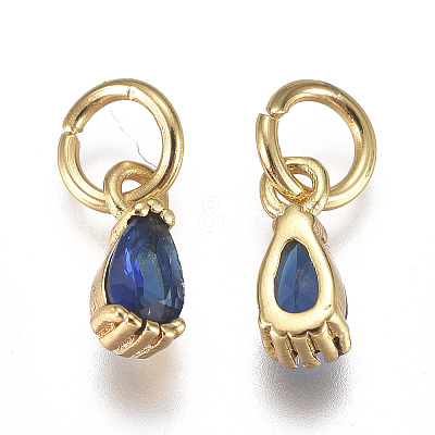 Brass Micro Pave Cubic Zirconia Charms ZIRC-F111-04G-07-1
