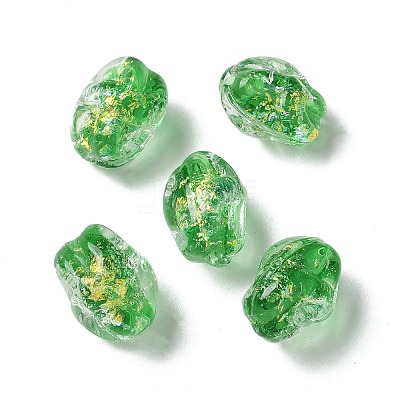 Handmade Foil Lampwork Beads Strands FOIL-Z001-06G-1