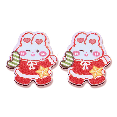 Printed Embossed Opaque Acrylic Cabochons OACR-N135-02C-01A-1