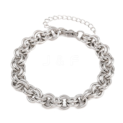 304 Stainless Steel Double Link Chain Bracelets for Women SA-H001-23P-1