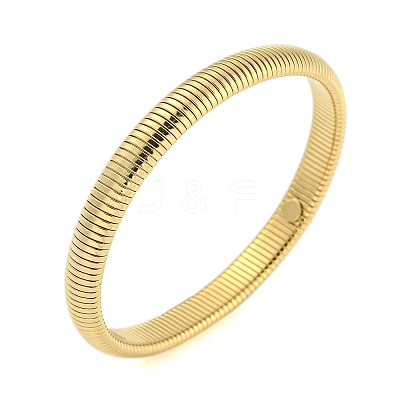 Ion Plating(IP) 304 Stainless Steel Spring Bangles for Women Men BJEW-U003-02C-G-1