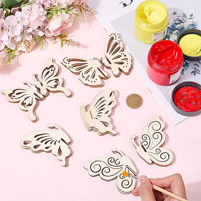 Butterfly Unfinished Wood Decorations for Craft Supplies DIY-SP0006-44-1