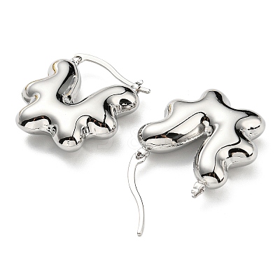 Flower Hoop Earrings EJEW-G355-08P-1