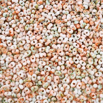 Two Tone Baking Paint Glass Seed Beads SEED-C003-01Q-1