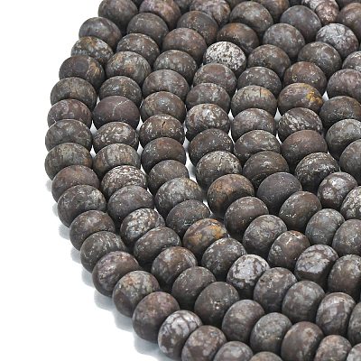 Natural Red Snowflake Obsidian Beads Strands G-P575-A23-8x5mm-1