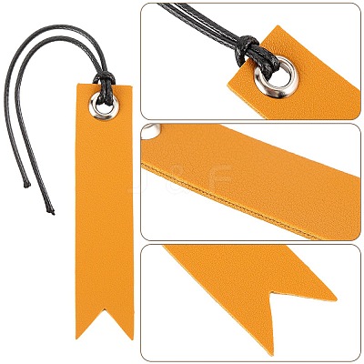 16Pcs 8 Colors Leather Bookmarks AJEW-CP0007-55-1