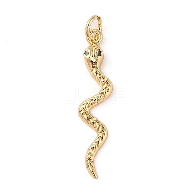 Brass Micro Pave Cubic Zirconia Pendants X-ZIRC-P121-03B-G-1