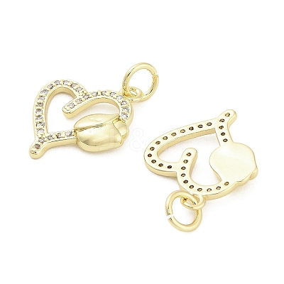 Brass Micro Pave Cubic Zirconia Pendants KK-H527-02C-G-1