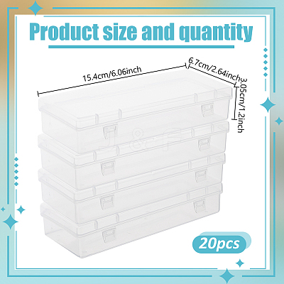 20Pcs Plastic Packing Boxes with Hinged Lid CON-GO0001-09-1