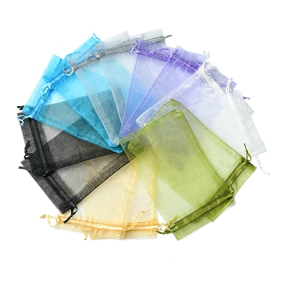 50Pcs Organza Bags Jewellery Storage Pouches Wedding Favour Party Mesh Drawstring Gift OP-FS0001-05G-1