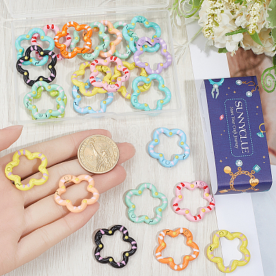 26Pcs Spray Painted Alloy Spring Gate Rings FIND-SC0022-55-1