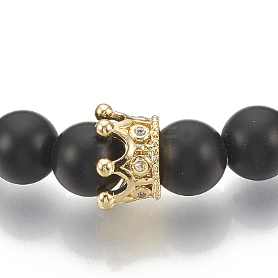 Synthetic Lava Rock Stretch Bracelets ZIRC-T006-24G-02-1