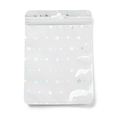 Rectangle Glitter Holographic Plastic Yin-yang Zip Top Gift Bags OPP-E004-01B-A02-1