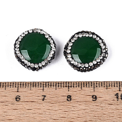 Natural Agate Rhinestone Beads G-Q487-03D-1
