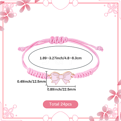 24Pcs Alloy Enamel Bowknot Link Bracelets BJEW-BM0001-03-1
