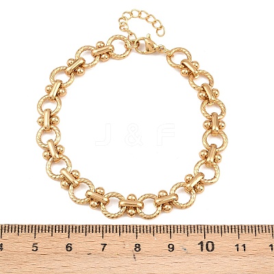 304 Stainless Steel Link Chain Bracelets for Women BJEW-H207-01D-G-1