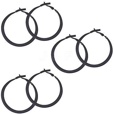 3 Pairs Spray Painted Alloy Hoop Earrings EJEW-SP0001-21A-1