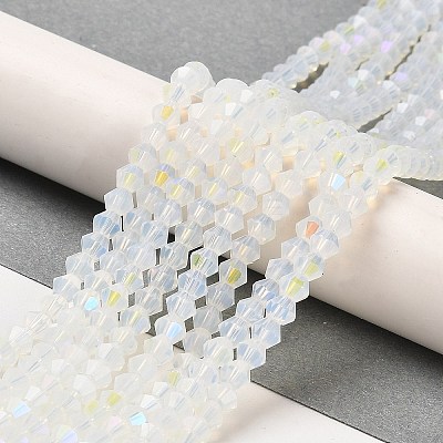 Imitation Jade Electroplate Glass Beads Strands GLAA-F029-J4mm-D05-1