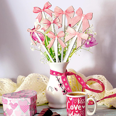 14Pcs Wooden Picks for Vase Decorations AJEW-SP0004-71B-1