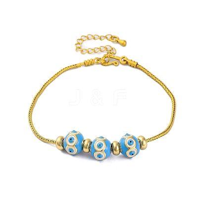 Brass European Bracelets BJEW-C080-03G-07-1